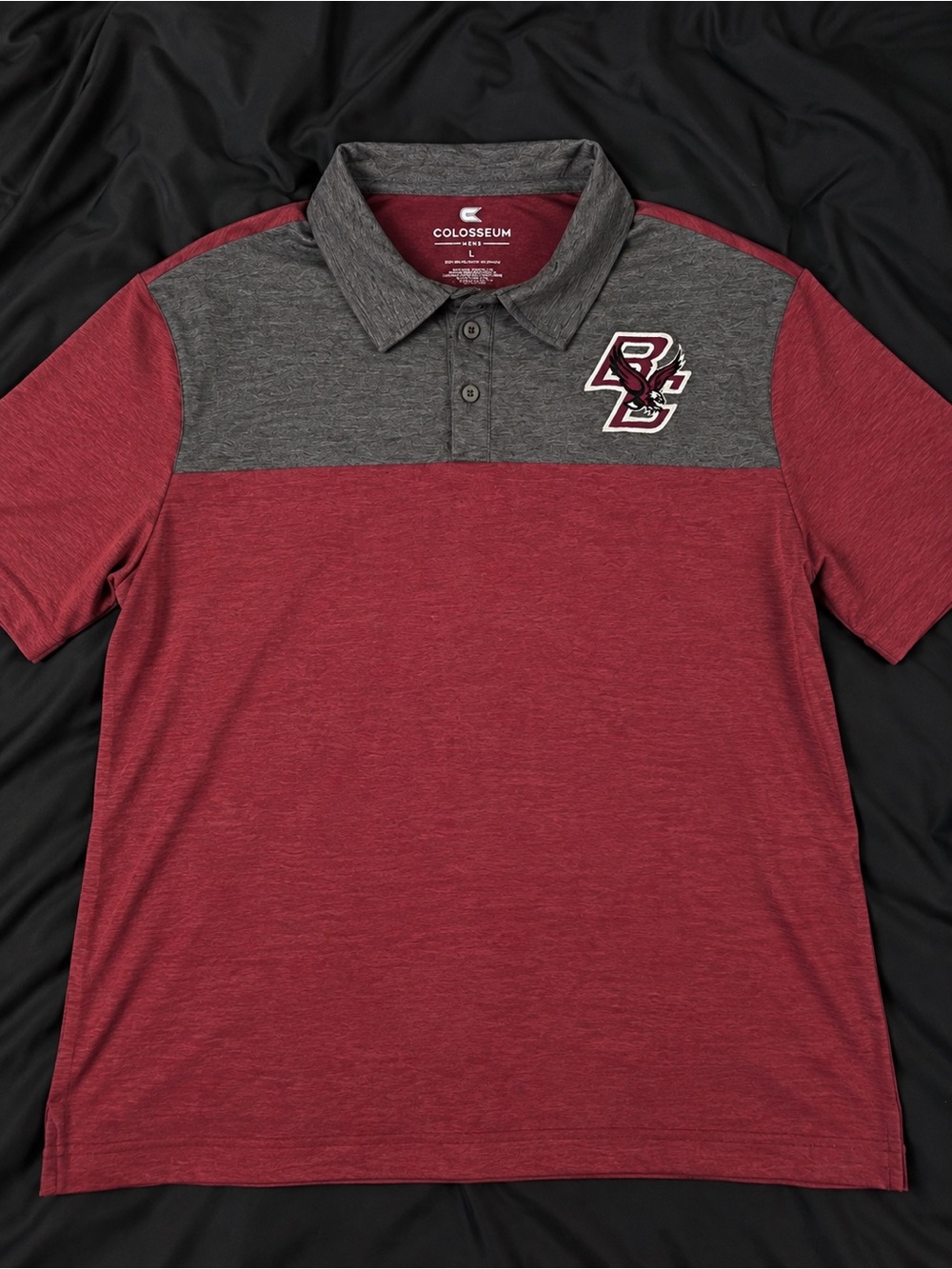 Boston College Colosseum Maroon & Gray Polo — Men’s Large